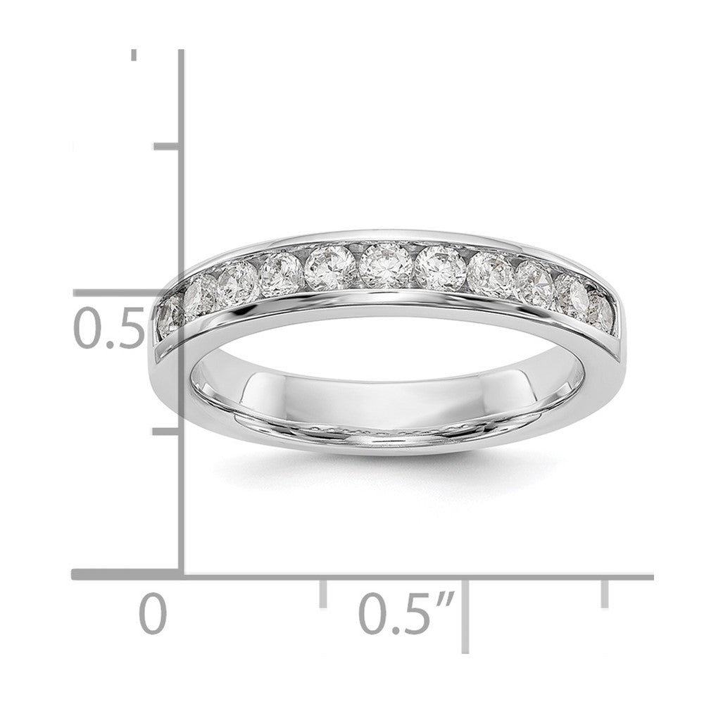 14K Weißgold Ehering mit 11 Diamanten in Kanalfassung