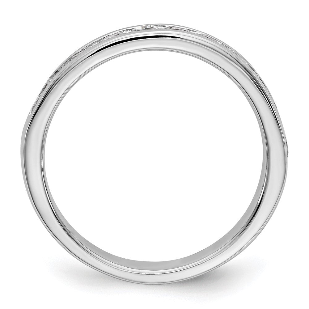 14K Weißgold Eternity-Ring mit 11 runden Diamanten, 0,75 ct., Kanalfassung