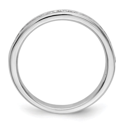 14K Weißgold Eternity-Ring mit 11 runden Diamanten, 0,75 ct., Kanalfassung