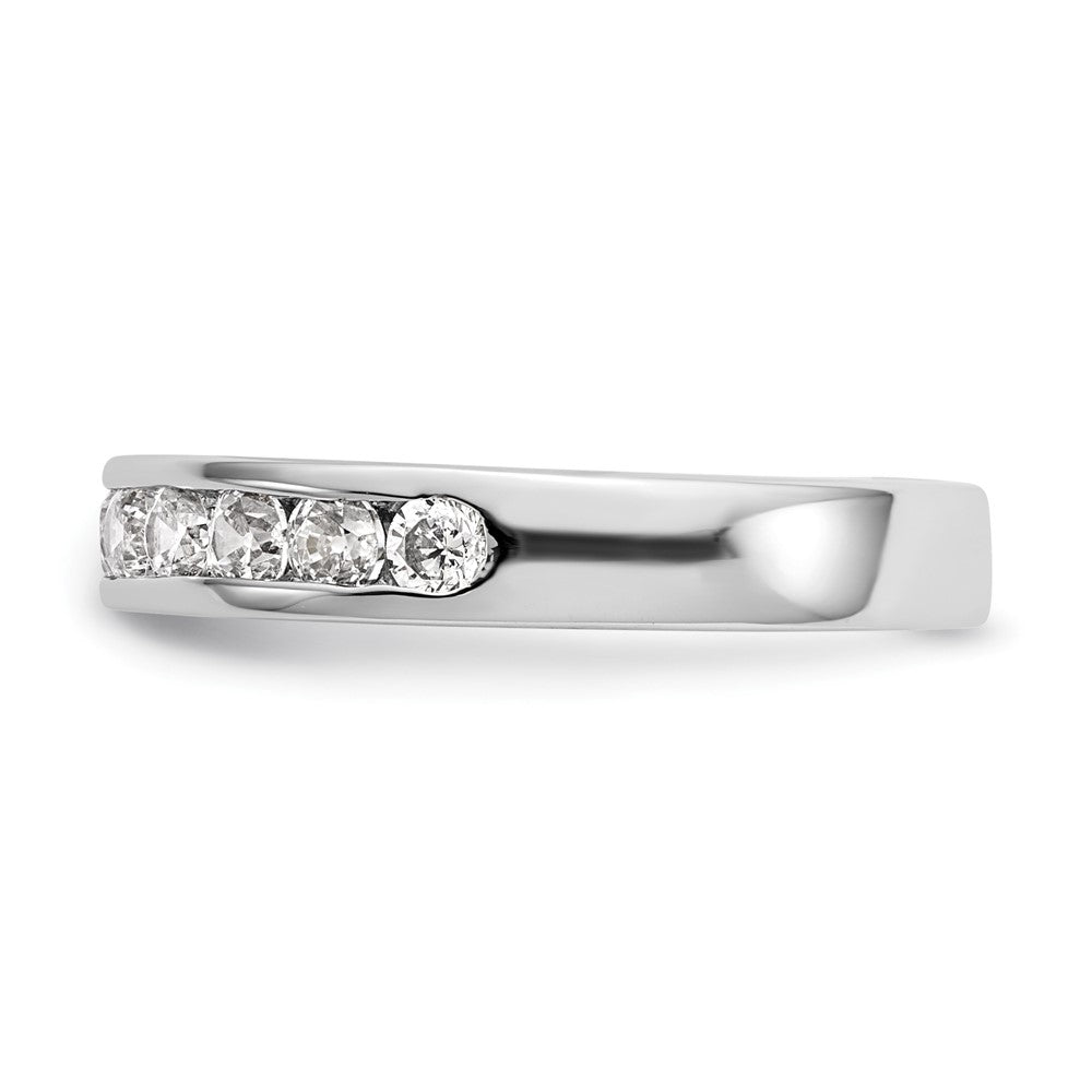 14K Weißgold Eternity-Ring mit 11 runden Diamanten, 0,75 ct., Kanalfassung