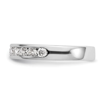 14K Weißgold Eternity-Ring mit 11 runden Diamanten, 0,75 ct., Kanalfassung