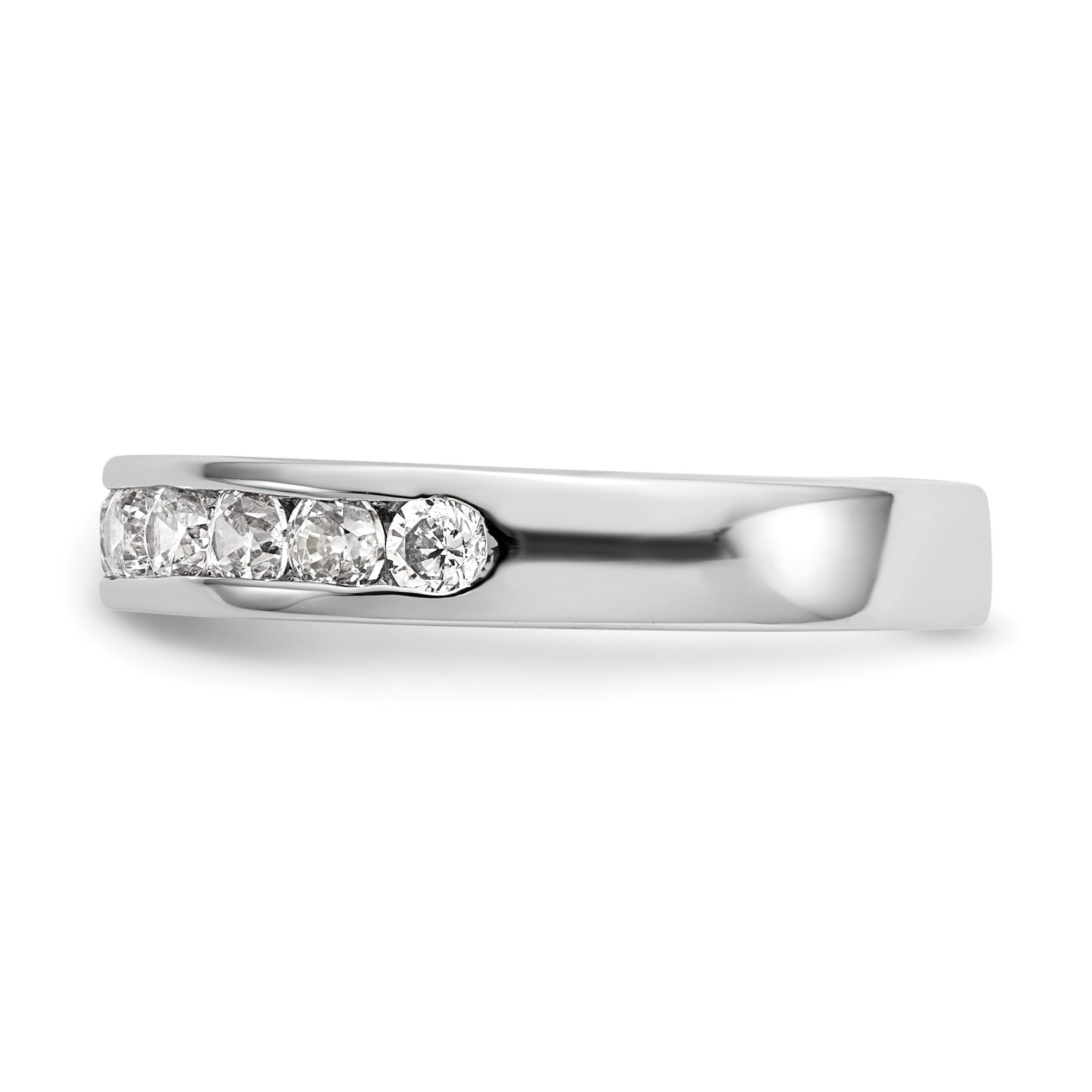 14K Weißgold Ehering mit 11 Diamanten in Kanalfassung (0,77 ct Gesamtgewicht)