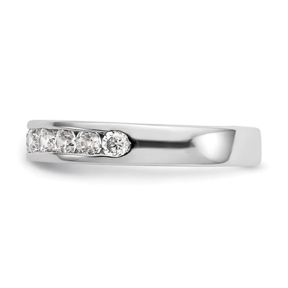 14K Weißgold Ehering mit 11 Diamanten in Kanalfassung (0,77 ct Gesamtgewicht)