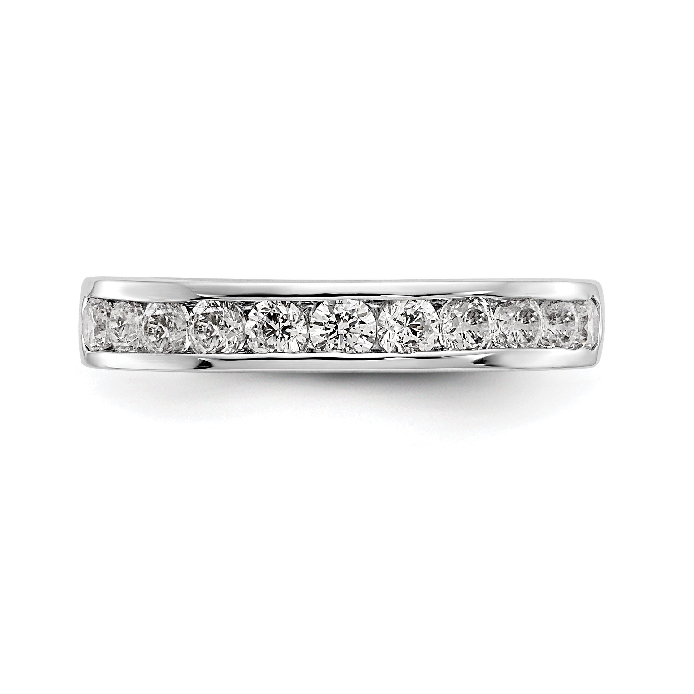 14K Weißgold Ehering mit 11 Diamanten in Kanalfassung (0,77 ct Gesamtgewicht)