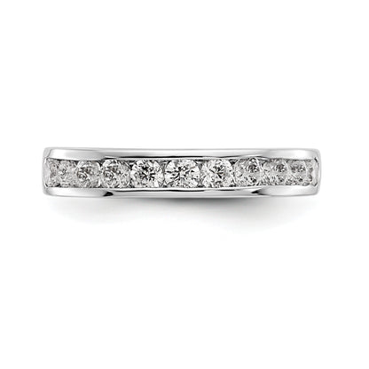 14K Weißgold Ehering mit 11 Diamanten in Kanalfassung (0,77 ct Gesamtgewicht)
