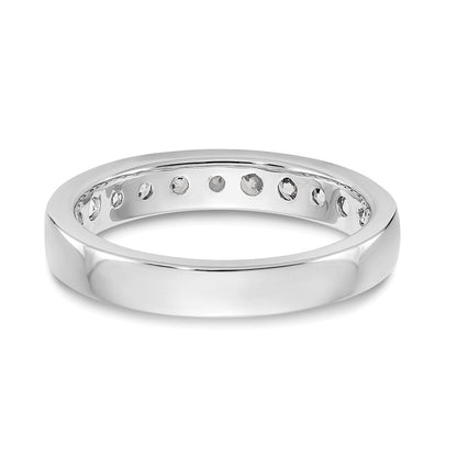 14K Weißgold Eternity-Ring mit 11 runden Diamanten, 0,75 ct., Kanalfassung