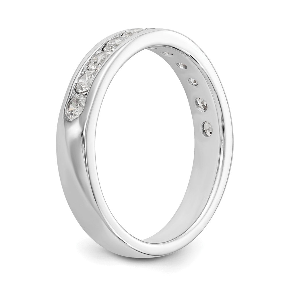 14K Weißgold Ehering mit 11 Diamanten in Kanalfassung (0,77 ct Gesamtgewicht)