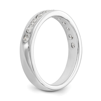14K Weißgold Ehering mit 11 Diamanten in Kanalfassung (0,77 ct Gesamtgewicht)