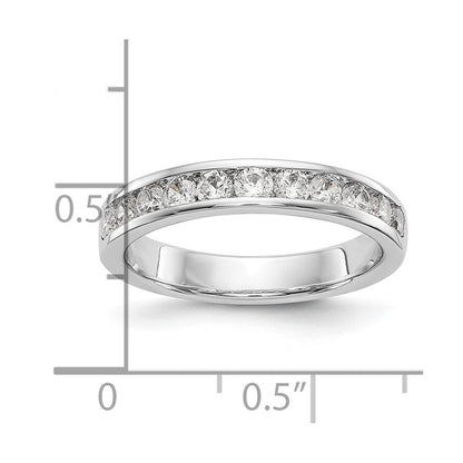 14K Weißgold Ehering mit 11 Diamanten in Kanalfassung (0,77 ct Gesamtgewicht)