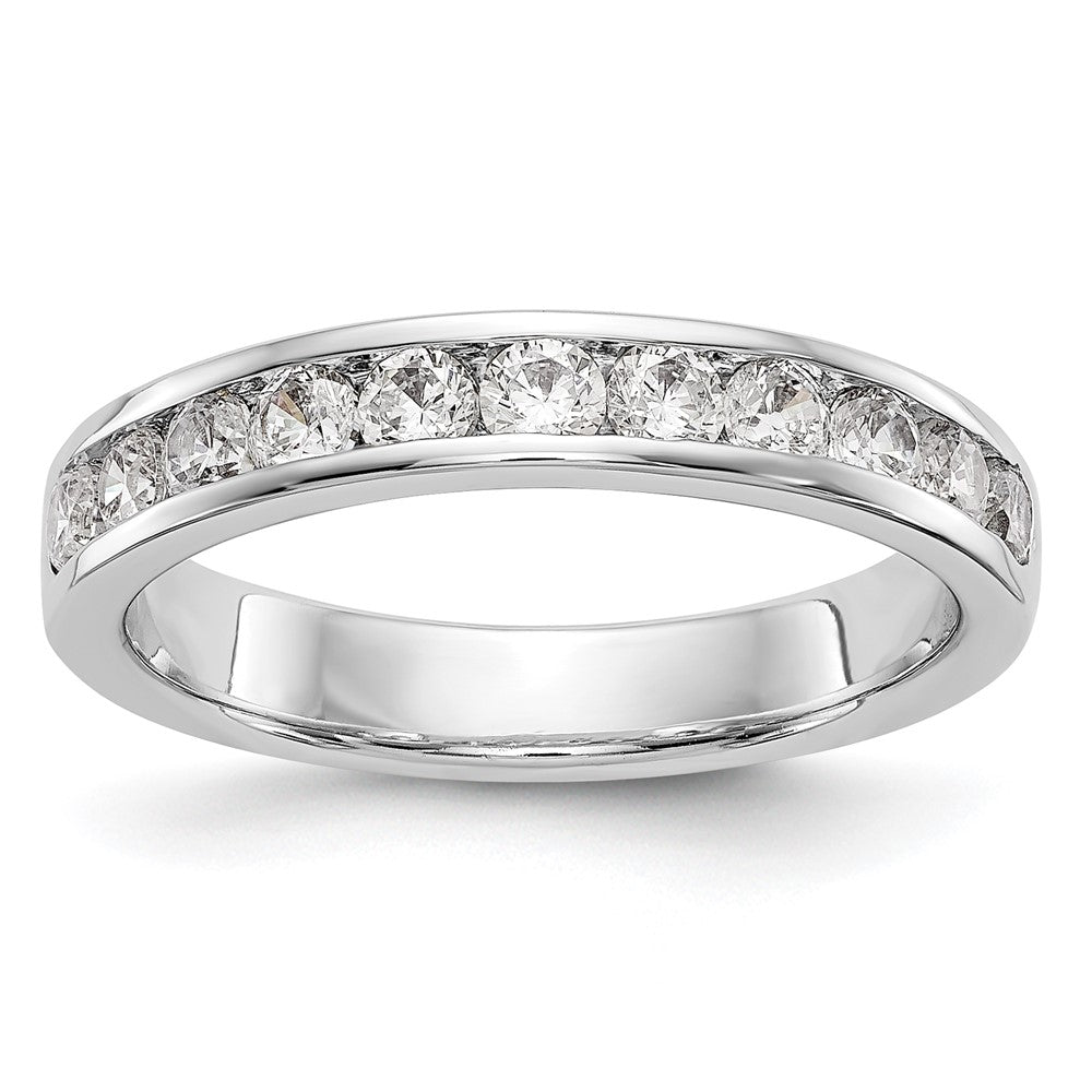14K Weißgold Eternity-Ring mit 11 runden Diamanten, 0,75 ct., Kanalfassung