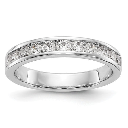 14K Weißgold Eternity-Ring mit 11 runden Diamanten, 0,75 ct., Kanalfassung