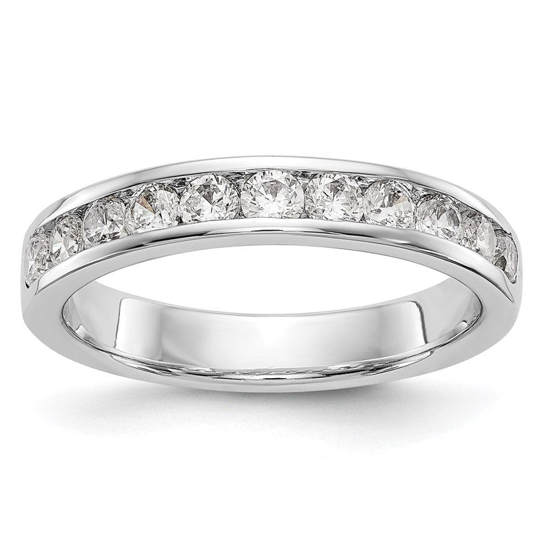 14K Weißgold Ehering mit 11 Diamanten in Kanalfassung (0,77 ct Gesamtgewicht)