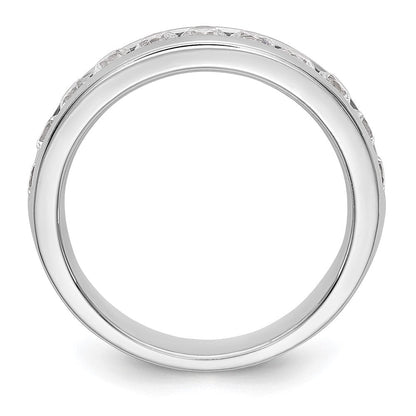14K Weißgold Ehering mit 11 kanalgefassten natürlichen Diamanten, 0,99 ct. Gesamtgewicht