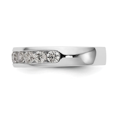 14K Weißgold Ehering mit 11 kanalgefassten natürlichen Diamanten, 0,99 ct. Gesamtgewicht