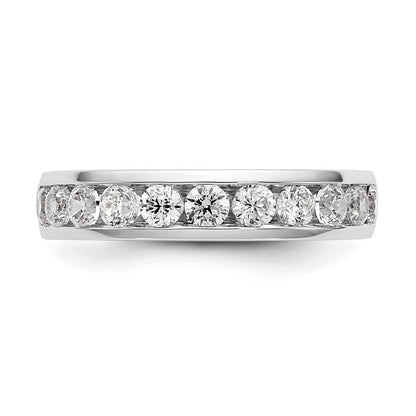 14K Weißgold Ehering mit 11 kanalgefassten natürlichen Diamanten, 0,99 ct. Gesamtgewicht