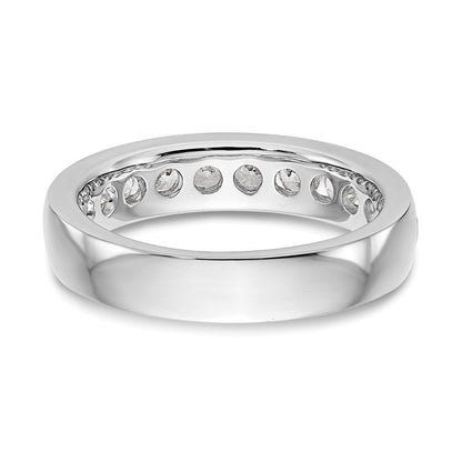 14K Weißgold Ehering mit 11 kanalgefassten natürlichen Diamanten, 0,99 ct. Gesamtgewicht