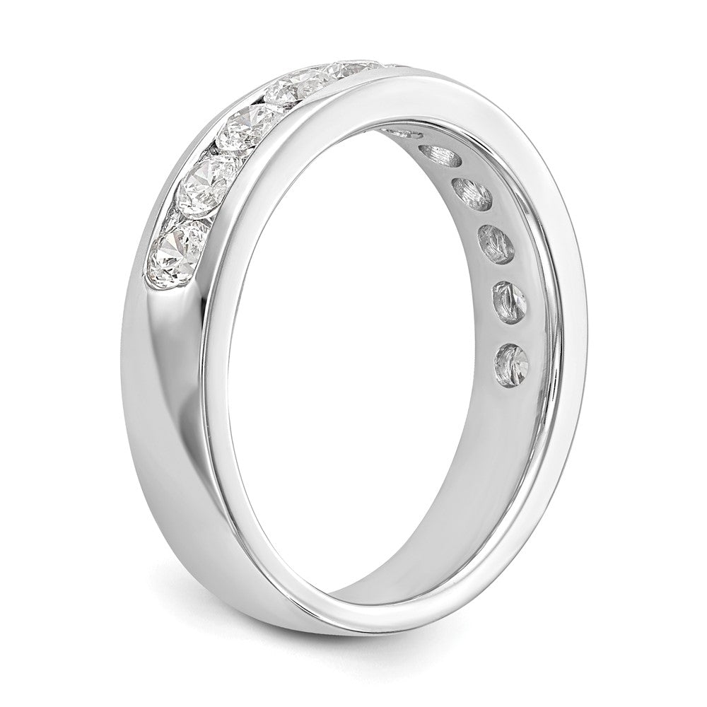 14K Weißgold Ehering mit 11 kanalgefassten natürlichen Diamanten, 0,99 ct. Gesamtgewicht