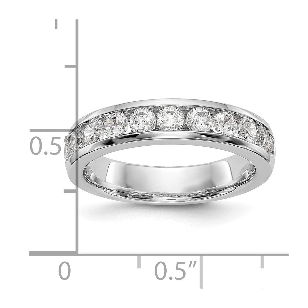 14K Weißgold Ehering mit 11 kanalgefassten natürlichen Diamanten, 0,99 ct. Gesamtgewicht