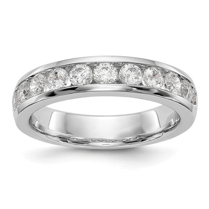 14K Weißgold Ehering mit 11 kanalgefassten natürlichen Diamanten, 0,99 ct. Gesamtgewicht