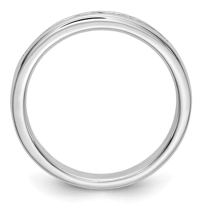 14K Weißgold 11 Stein 1/5 Karat Rund Diamant Komplett Kanalfassung Ring
