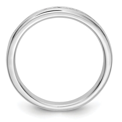 14K Weißgold Ehering mit 11 Diamanten in Kanalfassung