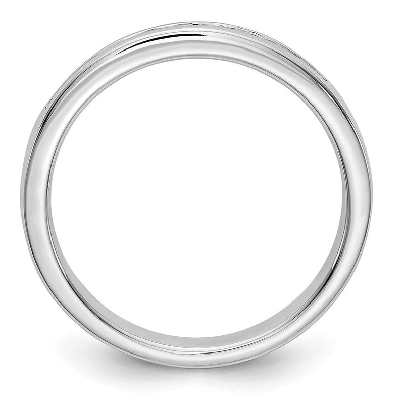 14K Weißgold Ehering mit 11 Diamanten in Kanalfassung