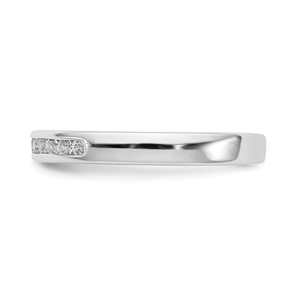 14K Weißgold 11 Stein 1/5 Karat Rund Diamant Komplett Kanalfassung Ring