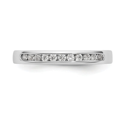 14K Weißgold Ehering mit 11 Diamanten in Kanalfassung