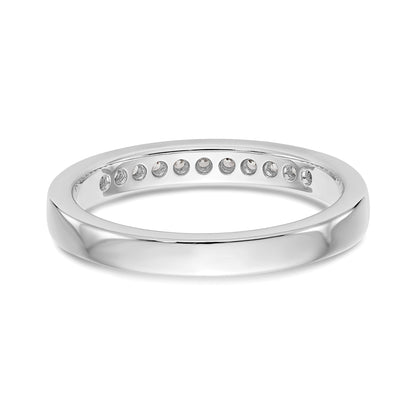14K Weißgold Ehering mit 11 Diamanten in Kanalfassung