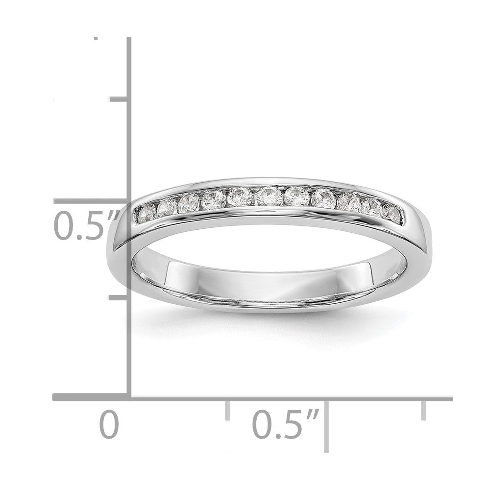 14K Weißgold Ehering mit 11 Diamanten in Kanalfassung