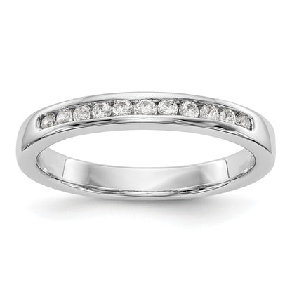 14K Weißgold Ehering mit 11 Diamanten in Kanalfassung