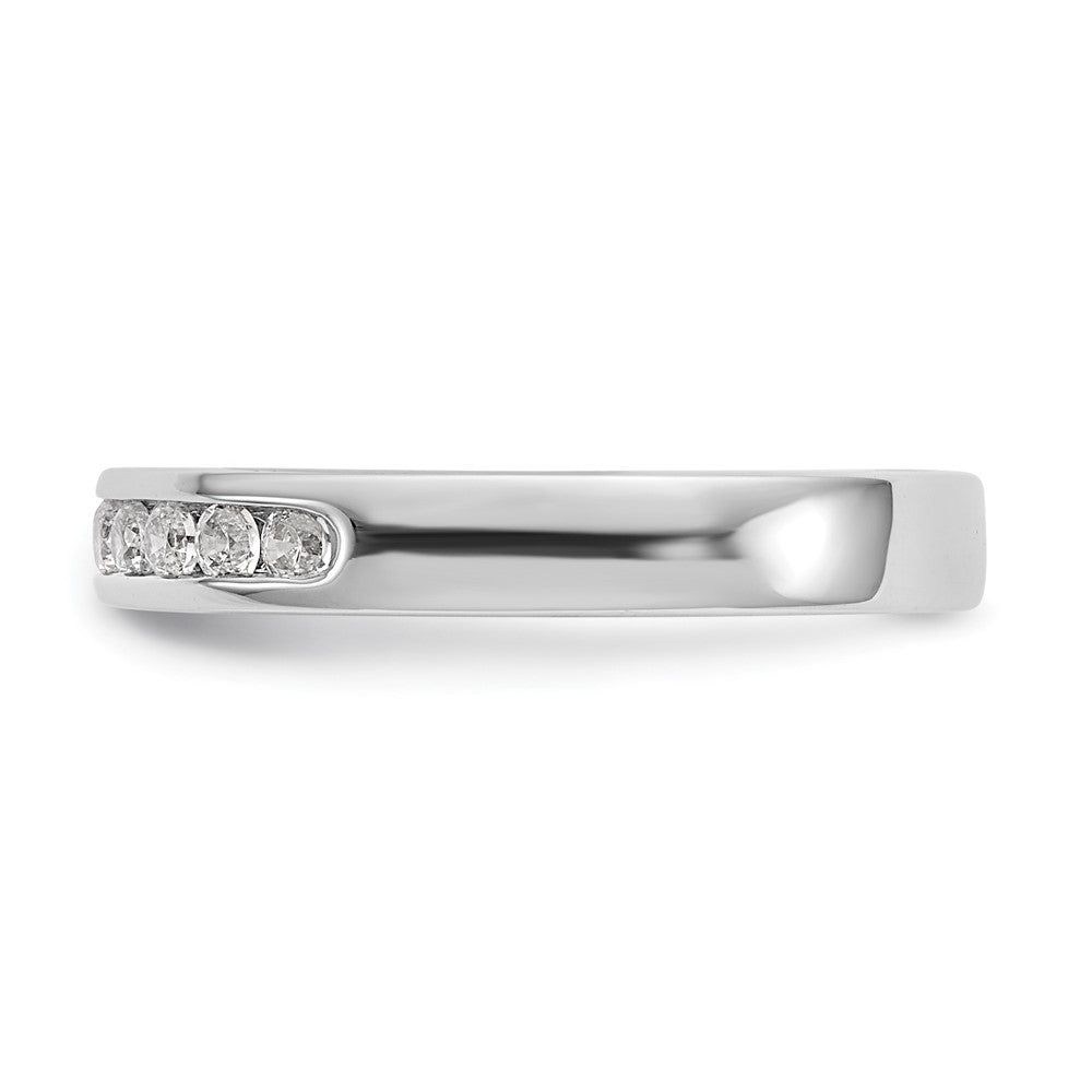 14K Weißgold Ehering mit 11 Diamanten in Kanalfassung