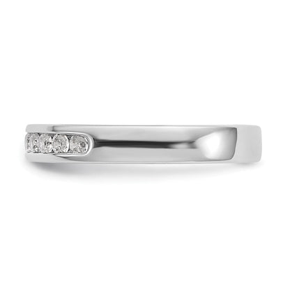 14K Weißgold Ehering mit 11 Diamanten in Kanalfassung