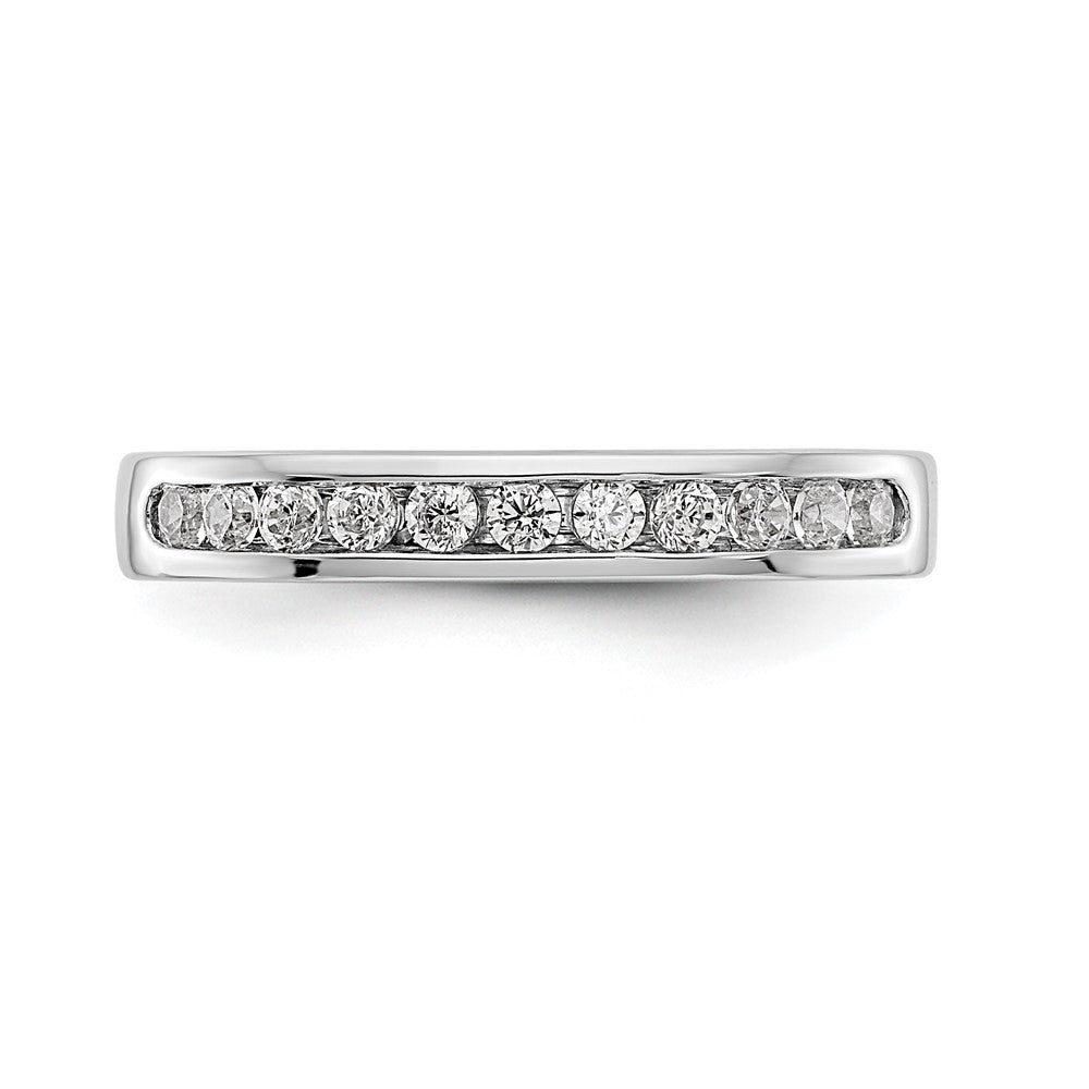 14K Weißgold 11 Stein Diamant Kanalfassung Ring