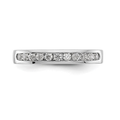 14K Weißgold Ehering mit 11 Diamanten in Kanalfassung