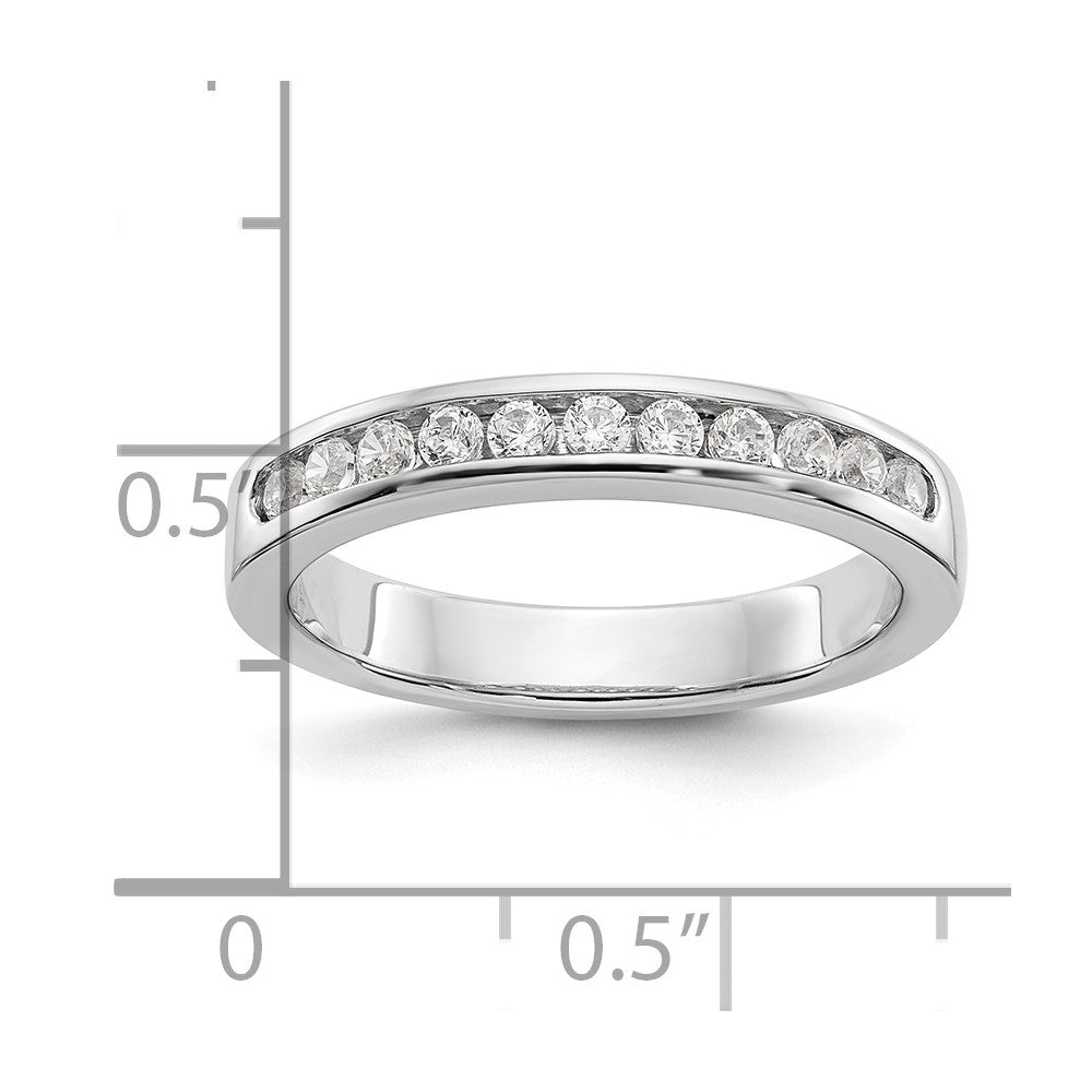 14K Weißgold 11 Stein 1/3 Karat Rund Diamant Komplett Kanalfassung Ring