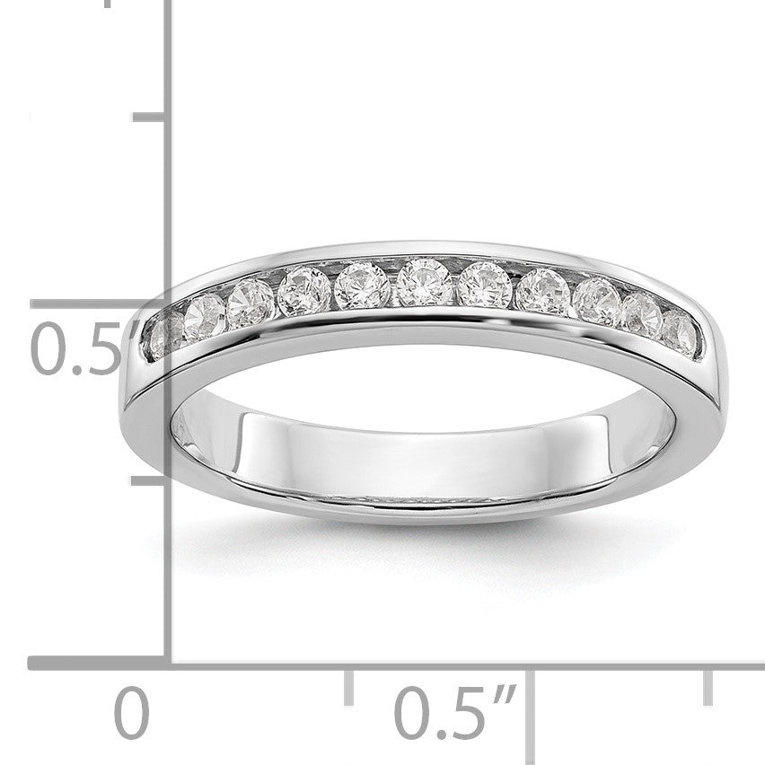 Platin 11 Stein 1/2 Karat Rund Diamant Komplett Kanalfassung Ring