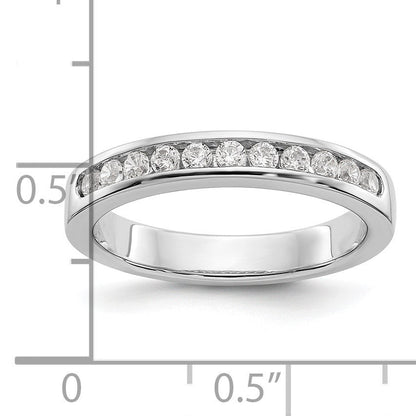 Platin 11 Stein 1/2 Karat Rund Diamant Komplett Kanalfassung Ring