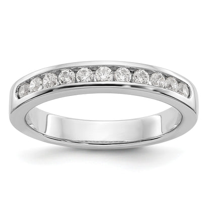 Platin 11 Stein 1/2 Karat Rund Diamant Komplett Kanalfassung Ring