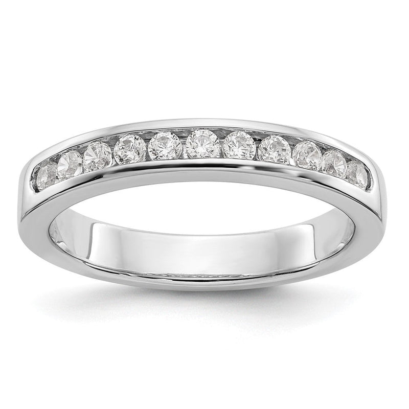 Platin 11-stone 1 Karat Rund Diamant Komplett Kanalfassung Ehering Ring