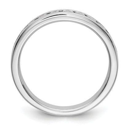 14K Weißgold Ehering mit 11 Diamanten in Kanalfassung