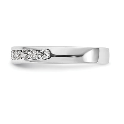 14K Weißgold Ehering mit 11 Diamanten in Kanalfassung