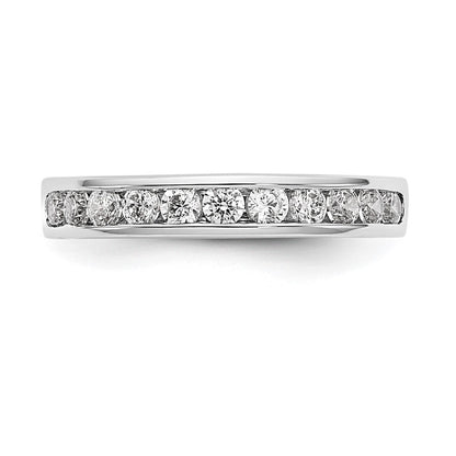 Platin 11-stone 1/2 Karat Rund Diamant Komplett Kanalfassung Ehering Ring