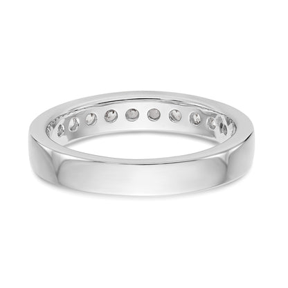 14K Weißgold Ehering mit 11 Diamanten in Kanalfassung