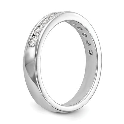 14K Weißgold Ehering mit 11 Diamanten in Kanalfassung