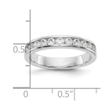 Platin 11-stone 1/2 Karat Rund Diamant Komplett Kanalfassung Ehering Ring