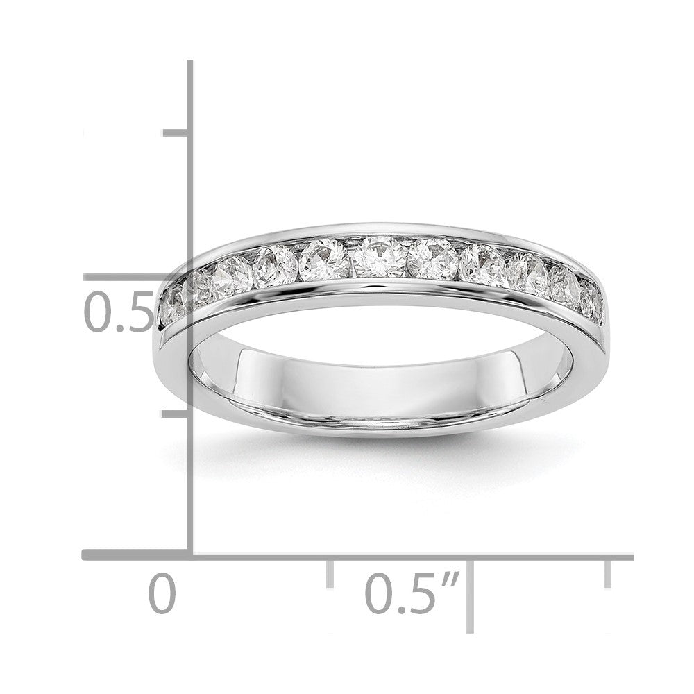 Platin 11 Stein 1/2 Karat Rund Diamant Komplett Kanalfassung Ring