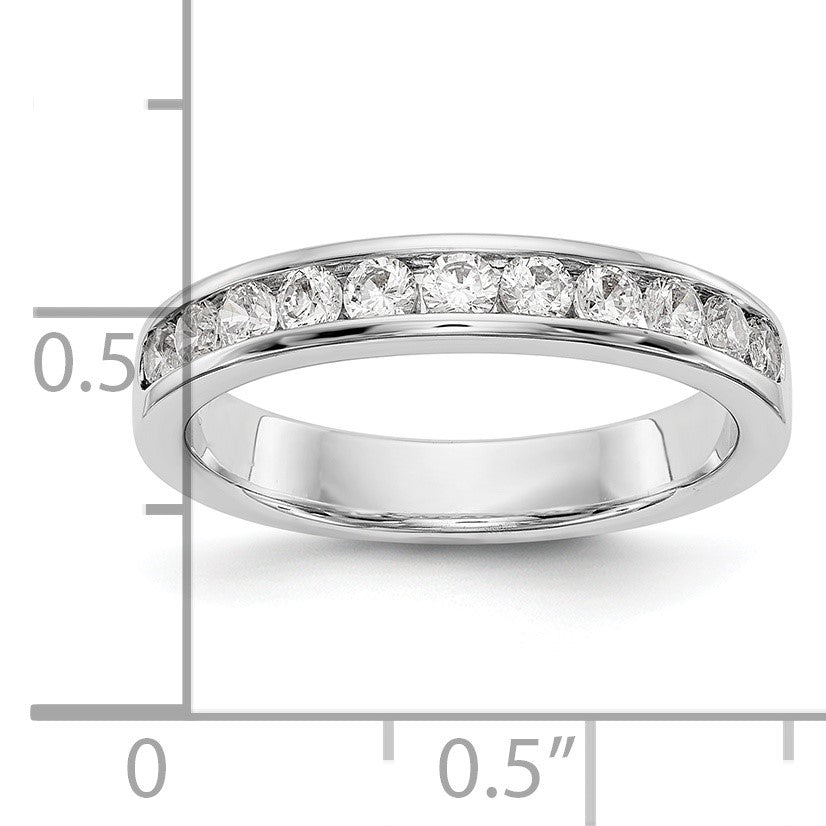 14K Weißgold Ehering mit 11 Diamanten in Kanalfassung
