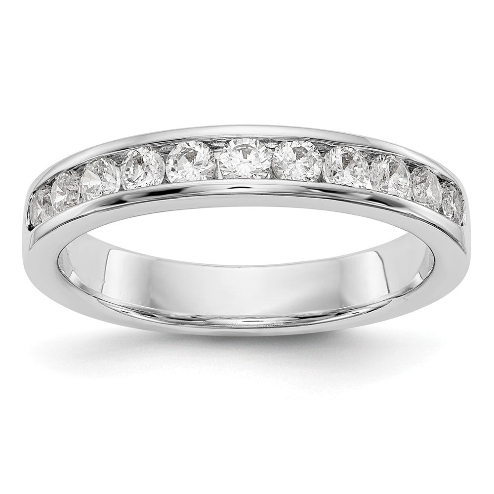 Platin 11-stone 1/2 Karat Rund Diamant Komplett Kanalfassung Ehering Ring