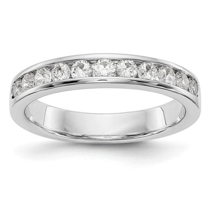 Platin 11-stone 1/2 Karat Rund Diamant Komplett Kanalfassung Ehering Ring